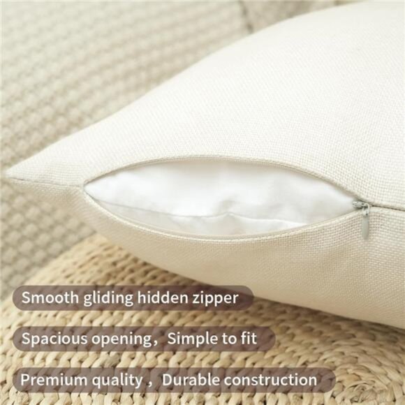 Fall Pillow Covers 18x18 Set of 4, Buffalo Plaid Pumpkin and Maple Leaves Autumn - Picture 4 of 7